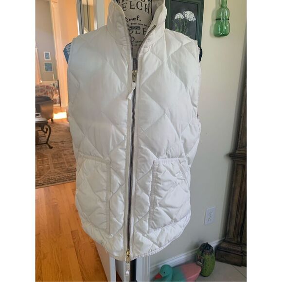 J Crew White Cream Quilted Vest - Picture 1 of 12